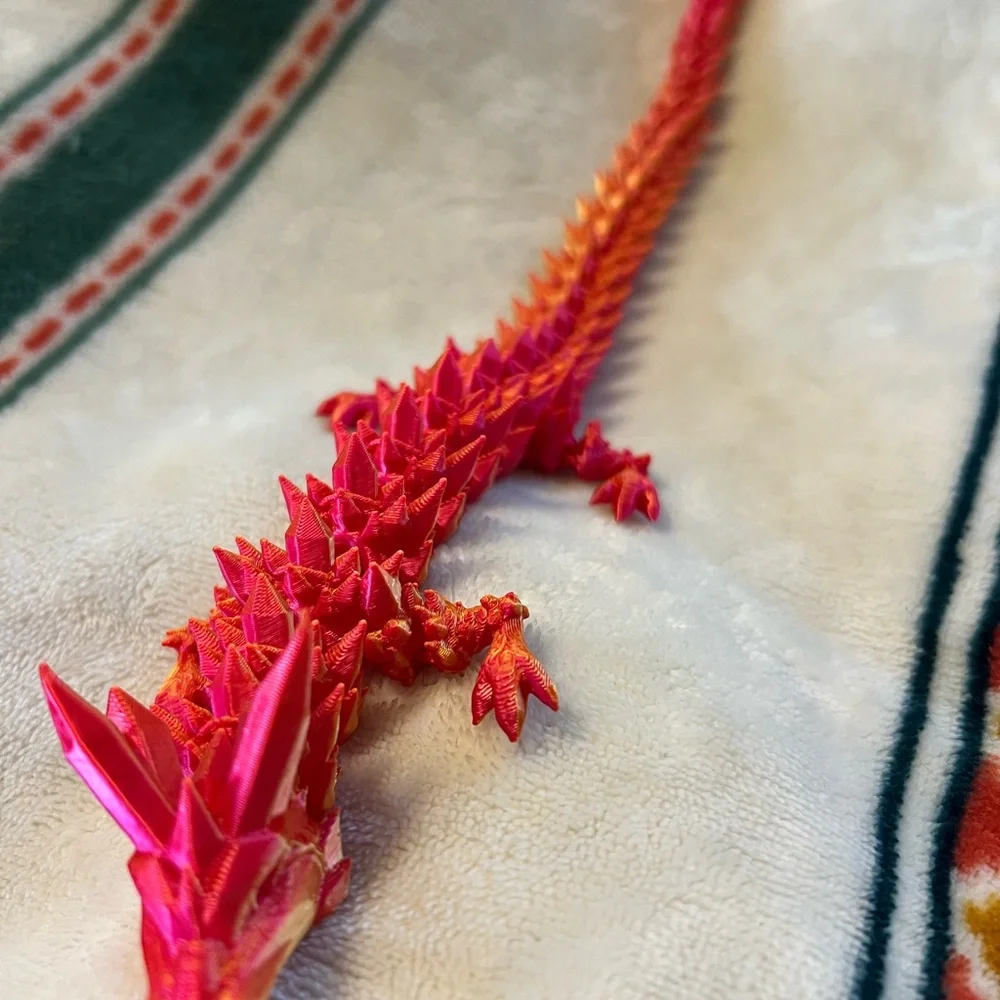 3D printed dragon- Vibrant Pink and Orange - Picture 5 of 5